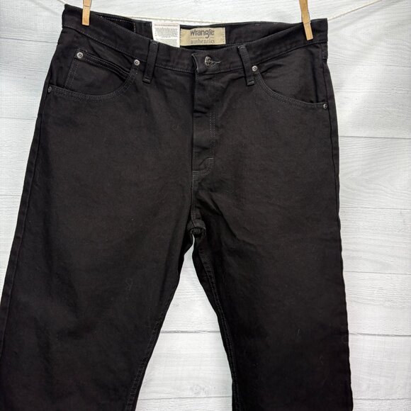NEW Wrangler Authentics Jeans Black Straight Fit Denim Pants ZM200BK Size 34x32 - Picture 4 of 11